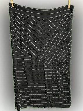 Pure Energy Black & White Striped Maxi Skirt
